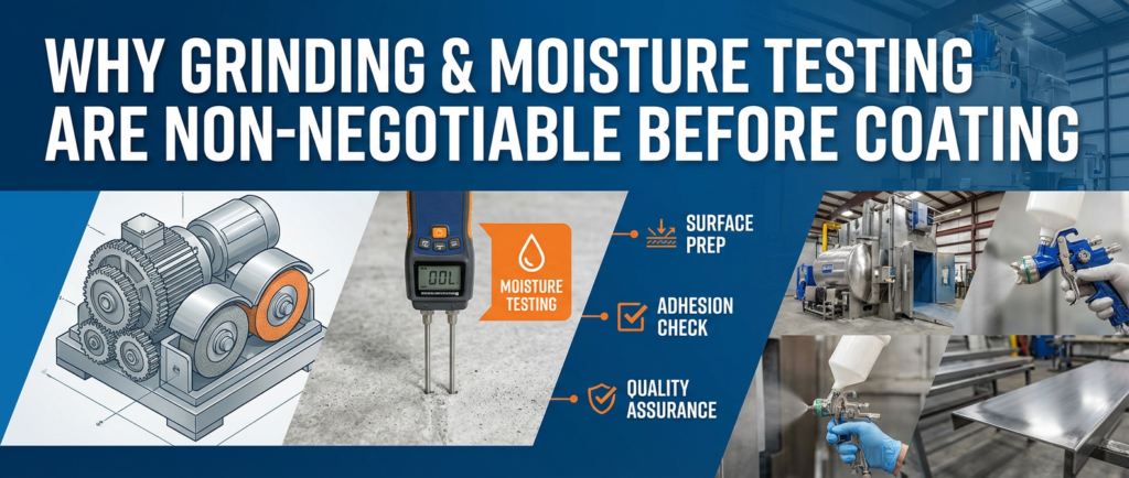 Why Grinding & Moisture Testing Are Non-Negotiable Before Coating