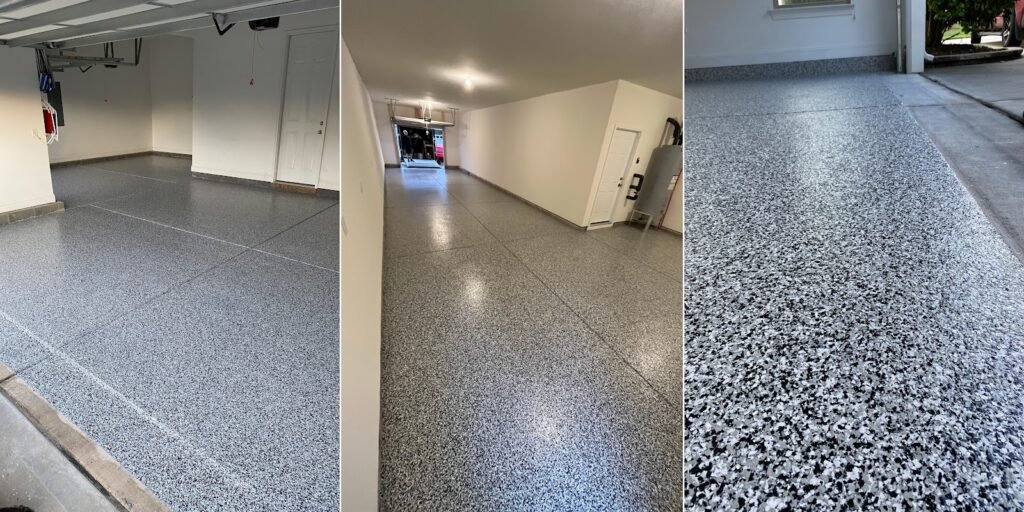 Transforming Home Garage Floors with Peppered Epoxy Flakes