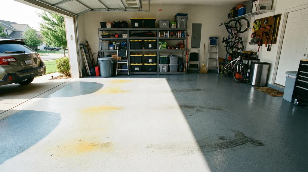 Transforming Home Garage Floors with Peppered Epoxy Flakes